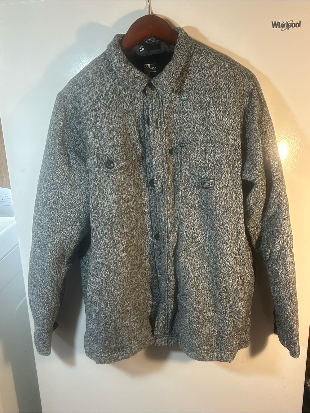 Billabong Men's Gray cotton Shirt Jacket